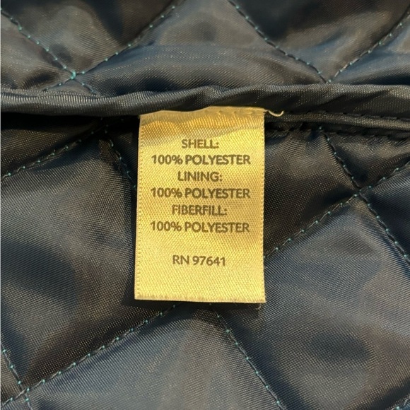 J. JILL BLUE QUILTED COLLARED BUTTON-UP VEST JACKET, SIZE M - Picture 9 of 11